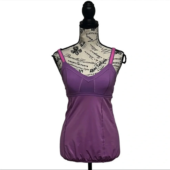 Lululemon Speed Tank Top Women’s 6 Purple Criss Cross Back Built-In Bra Athletic - Picture 2 of 9
